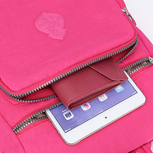 Estwell Mochila Mujer Casual Bolso Mochila Antirrobo Impermeable Nylon Mochila Escuela Multifuncional Gran Capacidad Bolso Bandolera Mochila de Viaje, Negro
