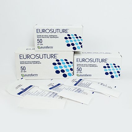 Eurosuture(mm 6 x mm 75-150 Tiras) Tiras Estériles Para Sutura Cutánea, Adhesivo Hipoalergénico, Efecto Descolorado para un Mejor Resultado Cosmético. Fabricado en Italia