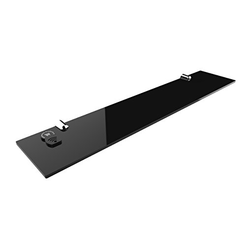 Expression Products - Estante de seguridad acrílico recto (500 mm x 100 mm, baño, dormitorio, oficina, material de ficha de carretilla gratis, muestra incluida por envío, color negro