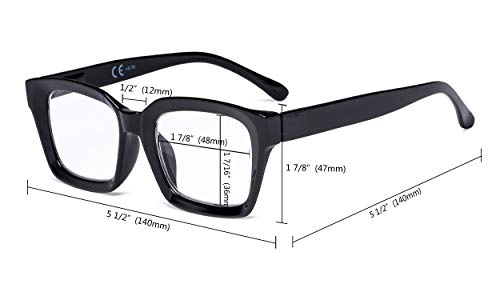 Eyekepper Señoras Gafas de lectura - Lectores de diseño cuadrado de gran tamaño para Mujeres Tortuga +2.00