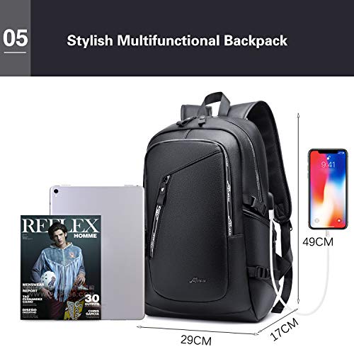 FANDARE Nuevo Mochila Impermeable Bolsas Escolares Mochilas Casual Bolsa de Viaje Bolsos de Hombre Adolescente School Bag Niño Mochila Portátil Outdoor Viaje Daypack PU Negro