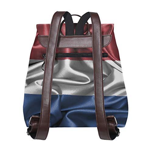FANTAZIO Sacs à Dos Français Tissu Cuir Sac d'école Sac à Dos