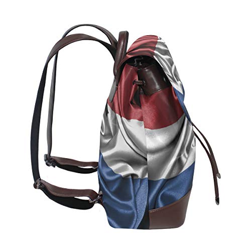 FANTAZIO Sacs à Dos Français Tissu Cuir Sac d'école Sac à Dos