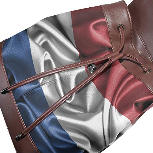 FANTAZIO Sacs à Dos Français Tissu Cuir Sac d'école Sac à Dos