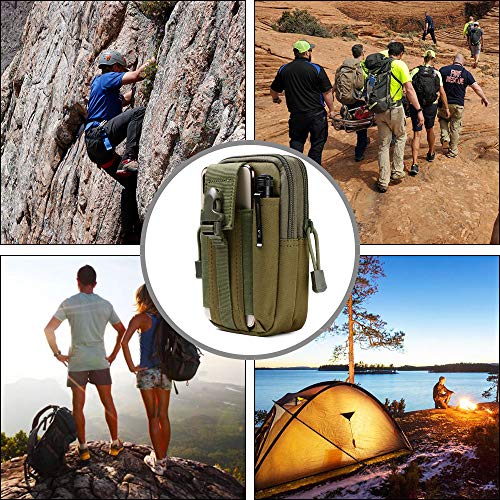flintronic Bolsa Cintura Táctica, Bolso Cinturón Táctica Militar Compacta 1000D Nylon para Herramientas Pequeñas de Multiusos Teléfono Móvil al Aire Libre Deportes Senderismo y Camping, con Mosquetón