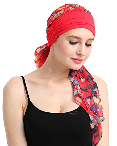 FocusCare Sombrero de bambú Tejidos de cáncer Las Mujeres Bricolaje fácil Atar quimio Bandana