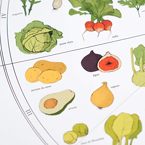 Follygraph Fruits et légumes de Saison Póster de Frutas y Verduras de Temporada