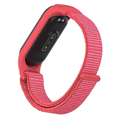 For Xiaomi Mi Banda Caso Universal 5/4/3 Textura Protectora + Cierre de Velcro Correa NCCZ (Color : Hibiscus Powder)