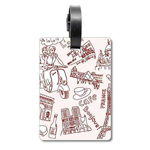 Francia Triumphal Arch Louvre Eiffel Tower Cruise Suitcase Bag Tag Tourister Identificación Etiqueta