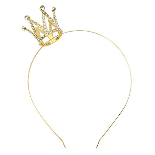 Freebily Corona Princesa Reina Niña Tiara Diadema Dorado para Cumpleaños Ceremonia Tocado de Pelo Accesorio Brillo Peinado Disfraz Niña Boda Navidad Carnaval Dorado One Size