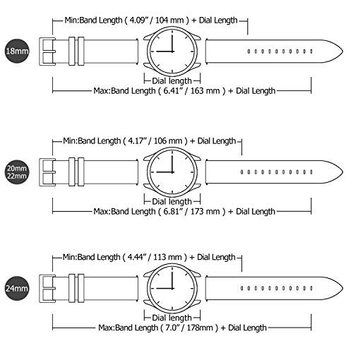 Fullmosa Bambu Piel Correa,7 Colores para Correa/Banda/Pulsera/Strap de Reloj Huawei/Samsung/Recambio/Reemplazo 18mm 20mm 22mm 24mm,Marron Oscuro 22mm