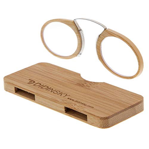 Gafas con Filtro Anti Luz Azul sin Patillas. Gafas de Presbicia o Lectura para Hombre y Mujer. Marco y Estuche de Bambu y Cristales Anti-reflejantes. Graduación +1.0 – ORSAY BAMBU