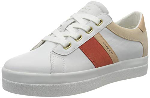 Gant Avona, Zapatillas para Mujer, Blanco (BR.Wht./BR. Coral G285), 38 EU