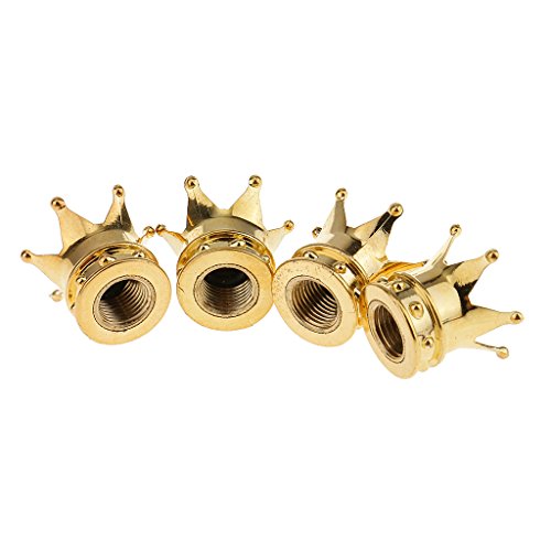 Gazechimp 4x Corona Forma Tapones Válvulas De Vástago Neumático De Rueda Accesorios Coche Cubierta Tornillo Hermético Oro