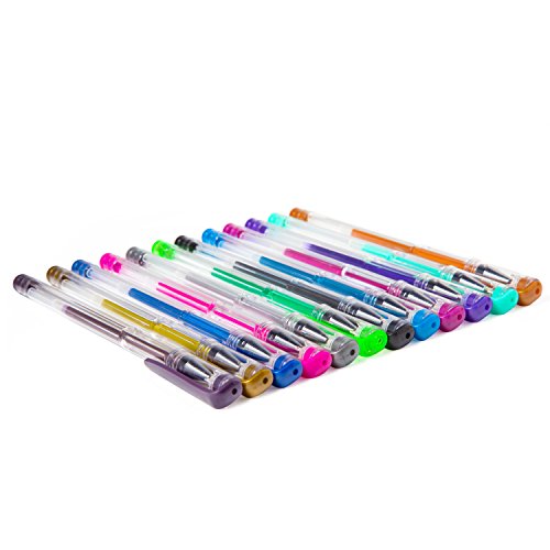 HBselect Bolígrafos De Tinta Gel 48 Piezas Boligrafos De Colores Bolígrafos De Gel Purpurina Metalizada Neón y Pastel La Punta 1 Mm Boligrafos Para Regalar Pintar y Dibujar