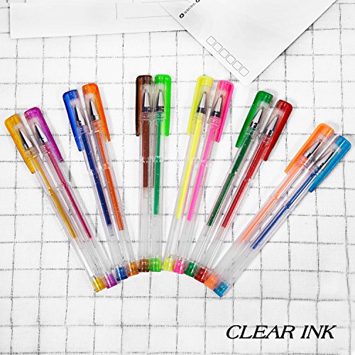 HBselect Bolígrafos De Tinta Gel 48 Piezas Boligrafos De Colores Bolígrafos De Gel Purpurina Metalizada Neón y Pastel La Punta 1 Mm Boligrafos Para Regalar Pintar y Dibujar