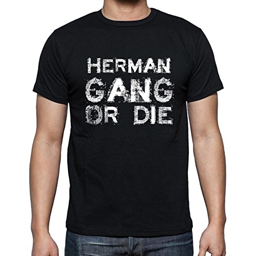 Herman Family Gang, Camiseta para Las Hombres, Manga Corta, Cuello Redondo, Negro