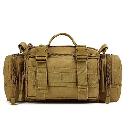 Huntvp Riñonera Táctical Bandolera Militar Molle 3 Vías de Llevar Impermeable para Correr Senderismo Ciclismo Camping