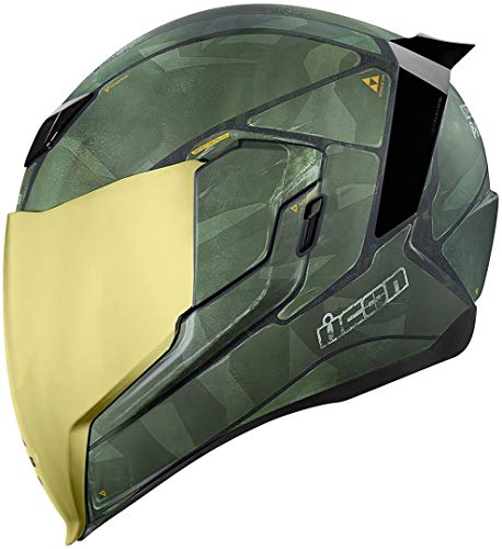 Icon Airflite Battlescar 2 - Casco Integral, Color Verde Mate