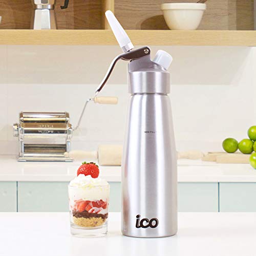 Impeccable Culinary Objects (ICO) Sifon de Cocina Profesional para Espumas y Nata de Aluminio, 500 ml