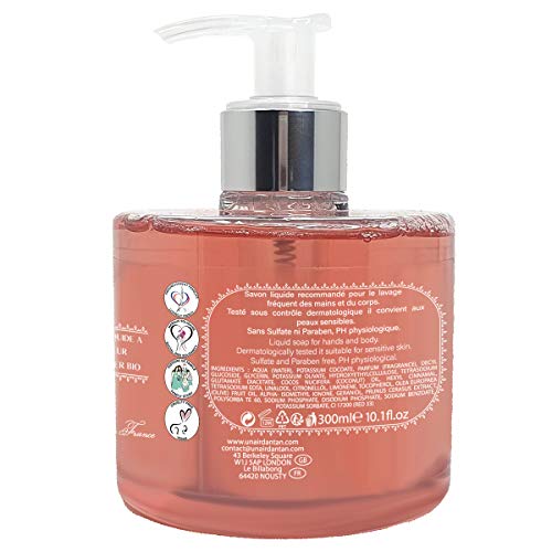 Jabón De Manos Liquido Con Flor De Cerezo Orgánica 300 ml Un Air d'Antan®/Jabón De Marsella Liquido /Jabon De Manos Con Aceite De Oliva y Aceite De Coco/Jabon Frances Manos Liquido
