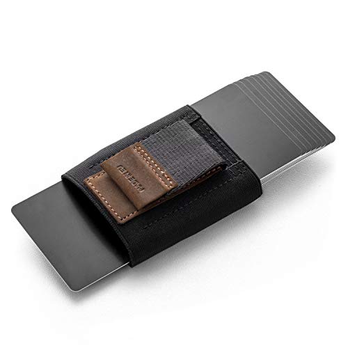 JAIMIE JACOBS Cartera Hombre Nano Boy Pocket Cartera Minimalista Slim Wallet Cartera Clip Cartera Pequeña Tarjetera Fina Pinza para Billetes Billetero para Hombres (Bronceado Oscuro)