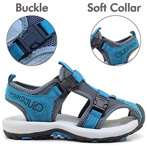 JIANKE Sandalias para niño Deportivas Zapatillas Trekking Zapatos de Playa Gris 28 EU