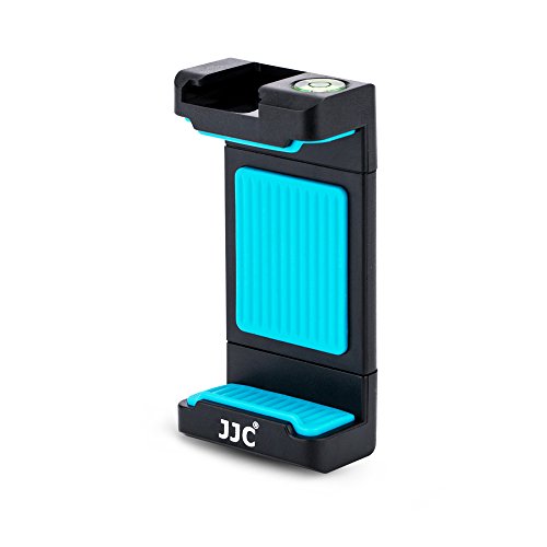 JJC Adaptador para Trípode Soporte Universal con Montaje de Zapata Fría Trípode Selfie Stick Monopod Cabeza de Tornillo Estándar de 1/4-20, Ajustable de 56-105mm Soporte para Smart Teléfonos (Azul)