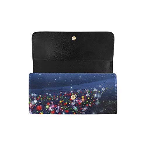 JOCHUAN La Navidad centelleada roja abstracta de encargo única Foto de archivo Bolso largo de la caja del titular de la tarjeta de crédito del monedero de la cartera triple de las mujeres