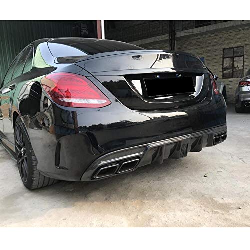 JTAccord Protector de Parachoques difusor de alerón Trasero de Labios de Fibra de Carbono Real Mercedes Benz Clase C W205 Sport C43 AMG Sedan 4 Puertas 2015-2020, Accesorios