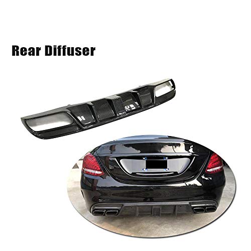 JTAccord Protector de Parachoques difusor de alerón Trasero de Labios de Fibra de Carbono Real Mercedes Benz Clase C W205 Sport C43 AMG Sedan 4 Puertas 2015-2020, Accesorios