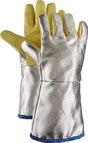 JUTEC Guantes de calor L.38cm Aramida/Preox-Aramid-Alu 5Finger Cat.III max.1000 grados C