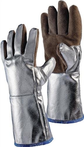 JUTEC Guantes de calor L.38cm Sebatan/Preox-Aramid-Alu 5Finger Cat.III max.1000 grados C