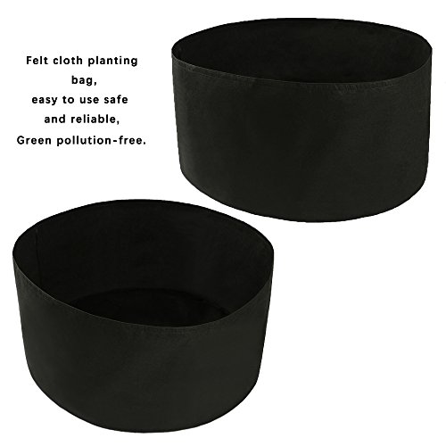 JYCRA Tissu Jardinière surélevée, 100/150 Gallon rond plantation à nourriture Sac de plantation Pot de fleurs Pot pour plantes, fleurs Légumes, Tissu, Noir, Dia 46 x H 22inch