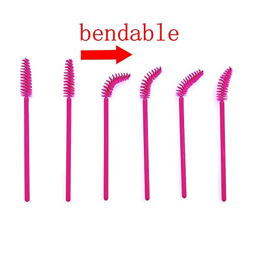 JZK 200 Plastico desechable rosa rímel varillas aplicadoras cepillos de pestañas para extensiones varita ceja cepillo de cejas