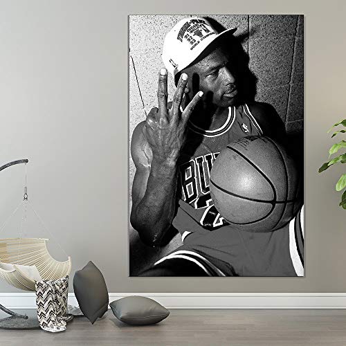 Karen Max Michael Jordan Slam Dunk Air Basketball Legende New Home Regalos Wohnkultur Sport Poster Ölgemälde Lienzo Imprenta, 40 x 60 cm