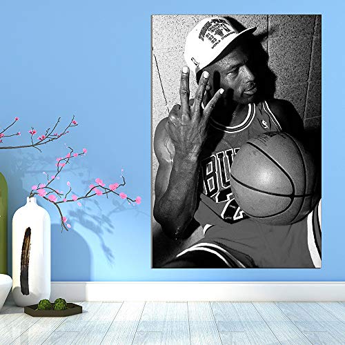 Karen Max Michael Jordan Slam Dunk Air Basketball Legende New Home Regalos Wohnkultur Sport Poster Ölgemälde Lienzo Imprenta, 40 x 60 cm