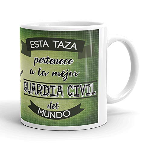 Kembilove Taza de Café de la Mejor Guardia Civil del Mundo – Taza de Desayuno para la Oficina – Taza de Café y Té para Profesionales – Taza de Cerámica Impresa – Tazas Profesiones Guardias Civiles