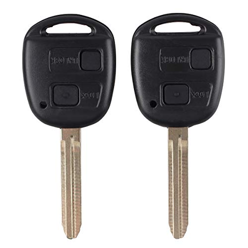 Kit de repuesto de llave de coche de mando con 2 botones, con almohadilla de goma, para Toyota Prado RAV4
