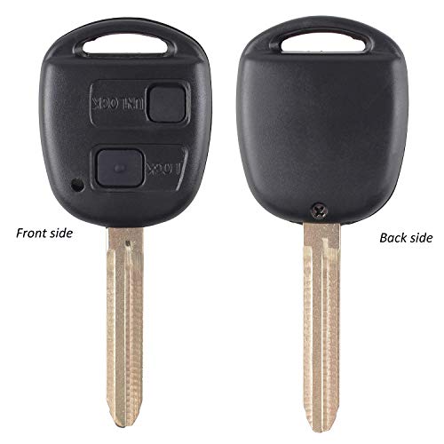 Kit de repuesto de llave de coche de mando con 2 botones, con almohadilla de goma, para Toyota Prado RAV4