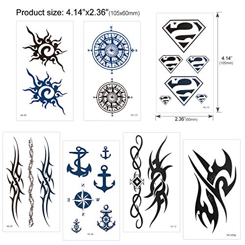 Konsait Tatuajes temporales para adultos Mujer (30 hojas), impermeable Tatuaje Temporal Adhesivos Tatuajes de cuerpo temporales brazo cuello, Dragón león cráneo