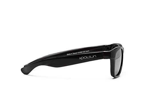 koolsun bebés y niños gafas de sol Wave Fashion 1 +, 100% protección UV, Negro, 1-5 años
