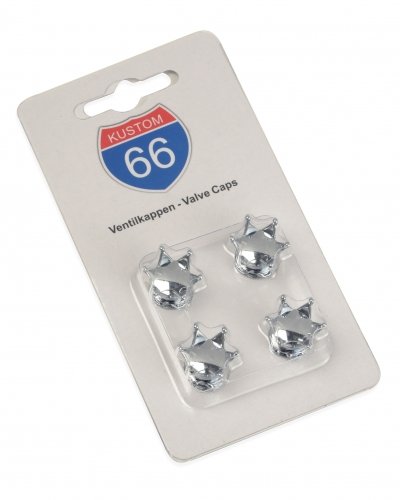 KUSTOM66 'Juego de 4 Tapones de válvula Corona en Plata
