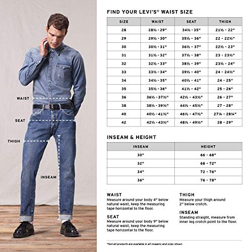 Levi's 501 Original Fit Jeans Vaqueros, Black 0165, 30W / 30L para Hombre