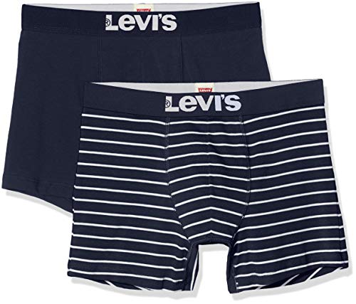 Levi's Levis Men Vintage Stripe YD Boxer 2P, Multicolor (Navy 321), Large (Pack de 2) para Hombre