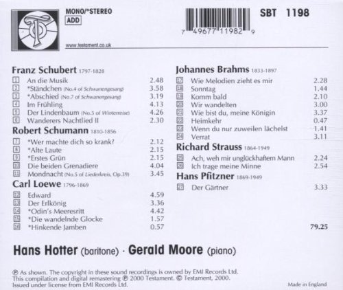 Lieder De Shubert,Schumann,Leowe......