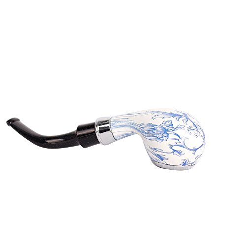 LIULIFE Estilo Chino Imitación Azul Y Blanco Filtro De Porcelana Cigarrillo Tabaquismo Tubo De Resina De Limpieza Extraíble