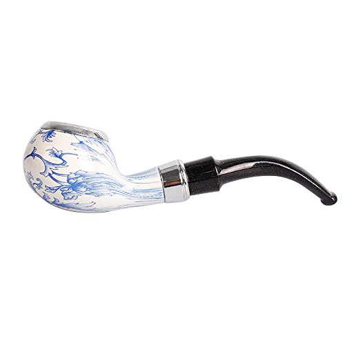 LIULIFE Estilo Chino Imitación Azul Y Blanco Filtro De Porcelana Cigarrillo Tabaquismo Tubo De Resina De Limpieza Extraíble