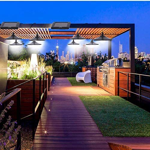 Lixada Energía Solar Colgante de Luz E27 Lámpara de Luces IP65 Resistencia al Agua para Jardín Patio Patio Balcón Paisaje (tipo 1)