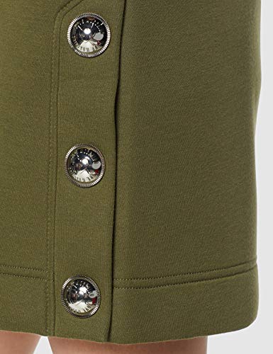 Love Moschino Logo Buttons_Jersey Short Sleeve Dress Vestido, (Green+Black 4007), 42 (Talla del Fabricante: 44) para Mujer